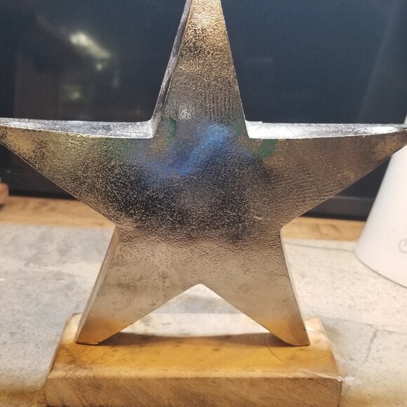 Star Table Accent.. Many Uses !!! Awards Decoration ..Solid wood base NIB - Picture 3 of 11